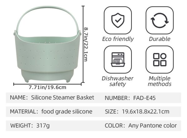 H0ff995d7b5084dc7ad6c9fdac32d17e8M China Wholesale Silicone Steamer Basket